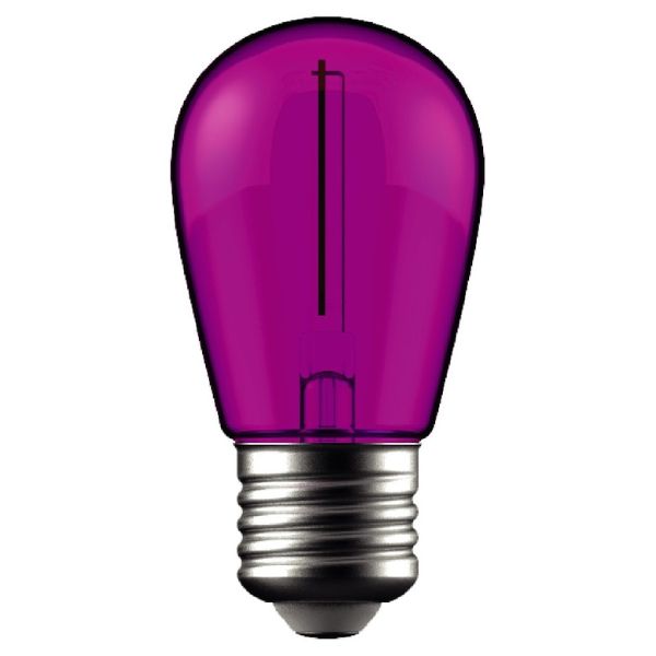 Retro barevná LED žárovka E27 1W 50lm fialová, filament